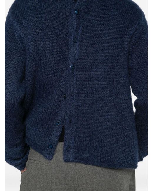 Loewe Blue Wool Blend Cardigan