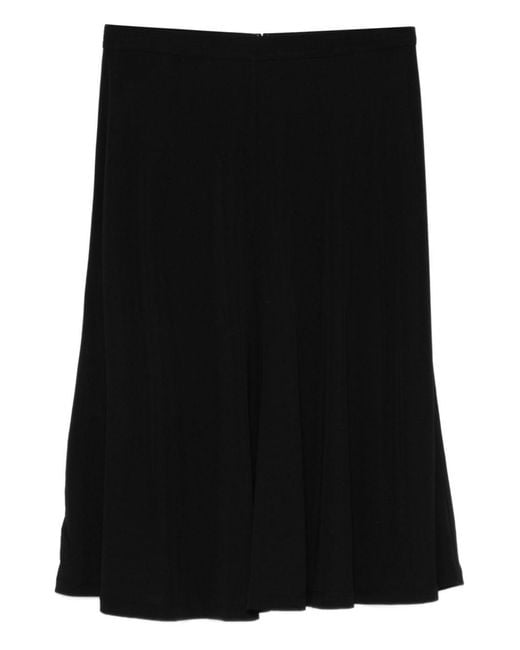 Totême Black Fluid Midi Skirt