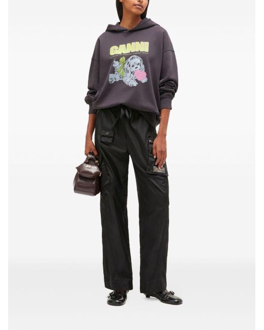 Ganni Purple Dark Puppy Hoodie