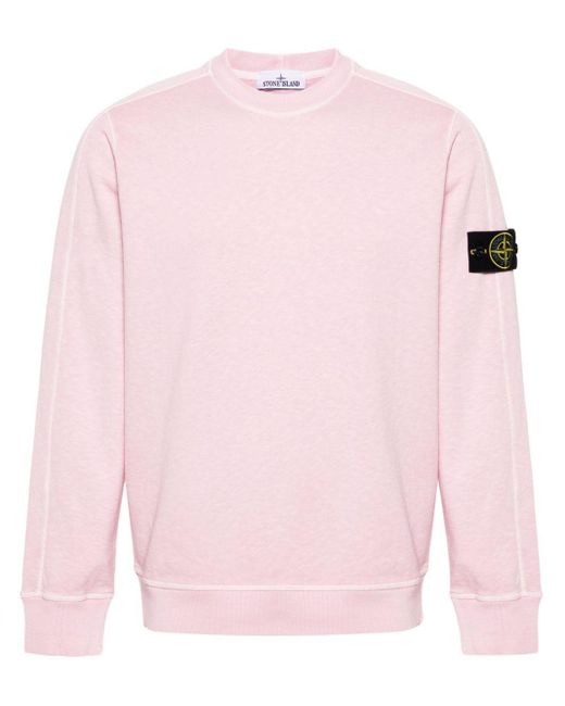 Stone Island Pink Sweatshirt With Patch for men
