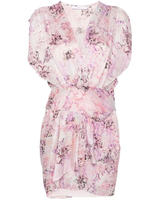 IRO Pink Tissina Floral-print Mini Dress