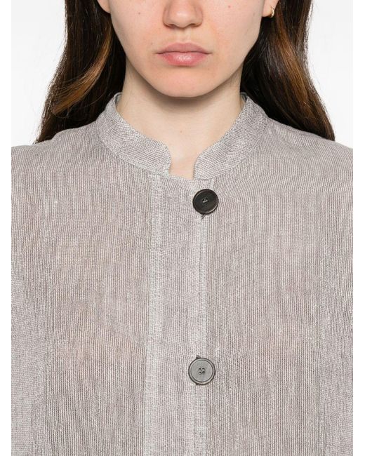 Emporio Armani White Linen Buttoned Jacket