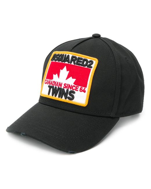 DSquared² Canadian Twins Baseball Cap in Black for Men | Lyst UK