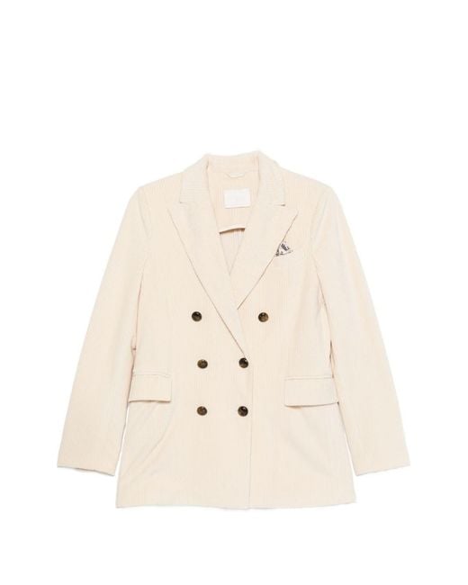 Circolo 1901 Natural Cotton Double-Breasted Jacket