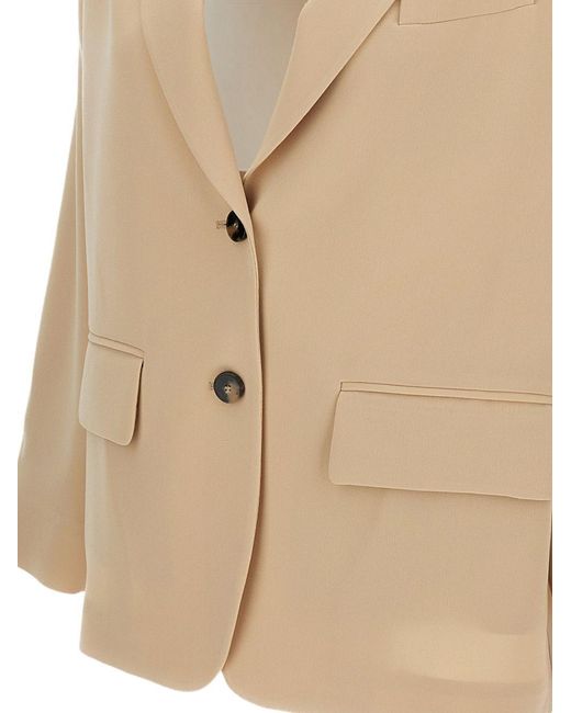 Alberto Biani Natural Cady Single-Breasted Jacket