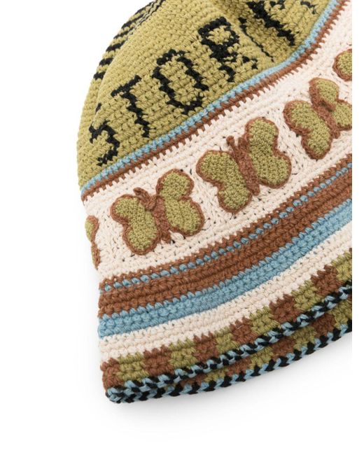 STORY mfg. Metallic Butterfly-Embroidered Bucket Hat for men