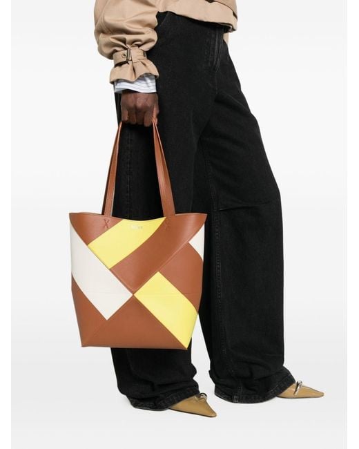 Loewe Brown Puzzle Fold Graphic Medium Tote