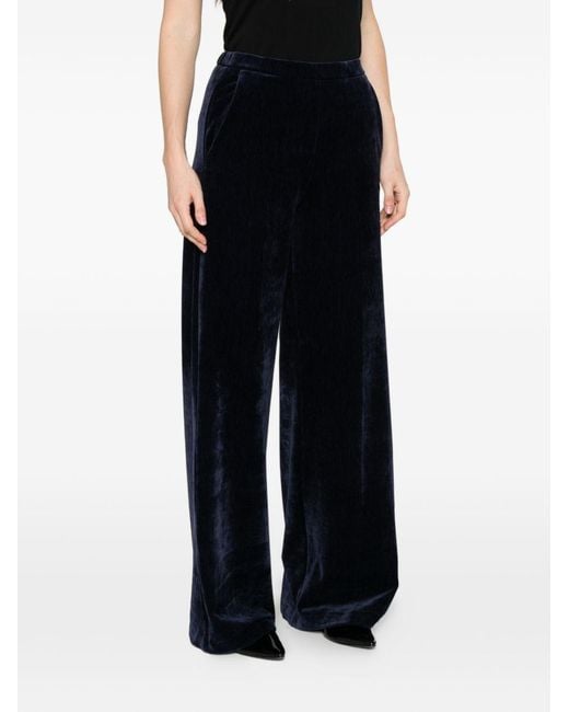 Forte_forte Blue Velvet High-Waisted Trousers