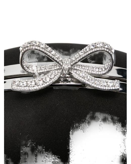 Self-Portrait Black Satin Clutch