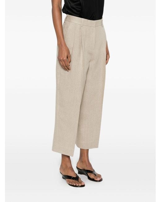Totême  White Linen Trousers