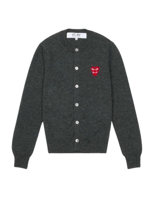 Comme des Garçons Gray Wool Cardigan With Heart for men