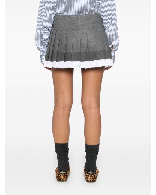 Miu Miu Gray Pleated Mini Skirt