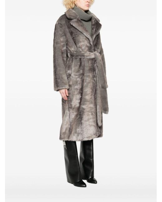 Thelaurent Gray Faux Fur Coat