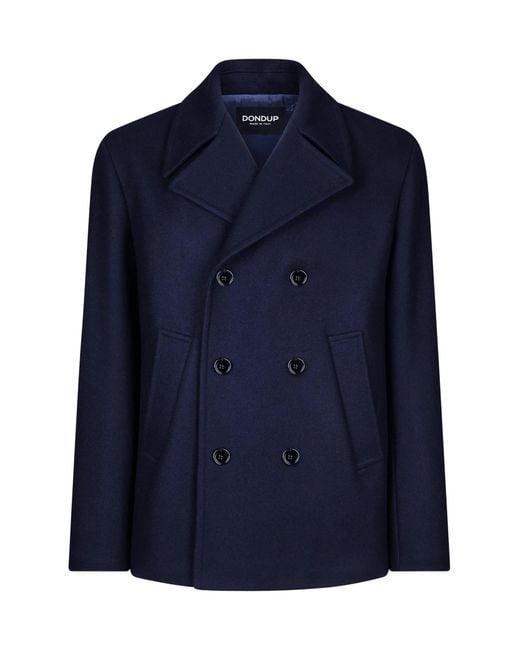 Dondup Blue Double Breasted Jacket Bottoned Down for men