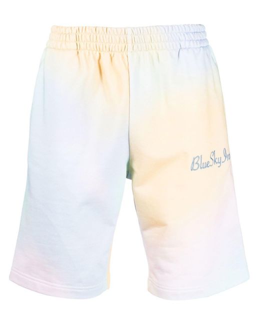 BLUE SKY INN White Embroidered-logo Track Shorts for men