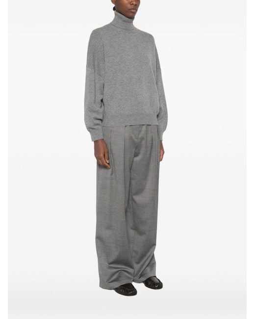 Brunello Cucinelli Gray Cashmere Turtle-Neck Sweater