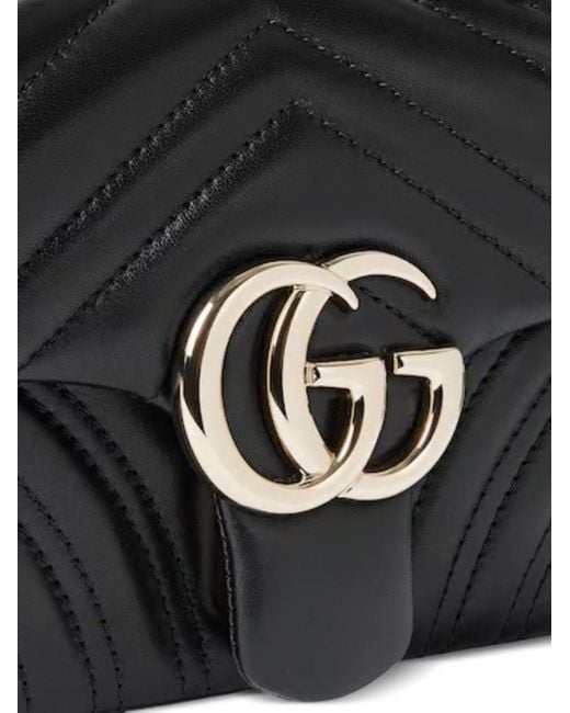 Gucci Black Gg Marmont Small Leather Shoulder Bag