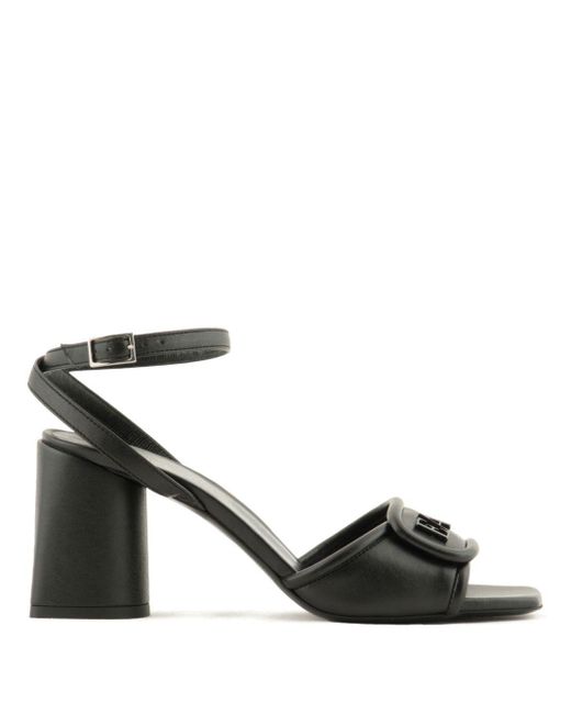 Emporio Armani Black Leather Sandals