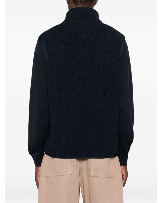 Maison Kitsuné Blue Fleece Zipped Vest for men