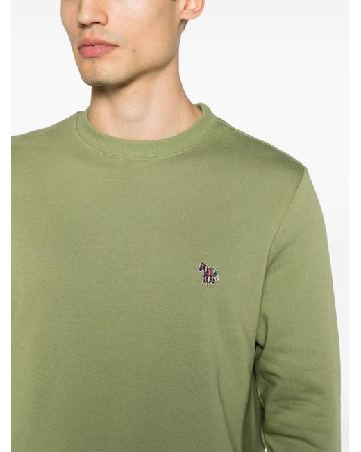 PS by Paul Smith Green Zebra Logo Cotton Sweatshirt for men