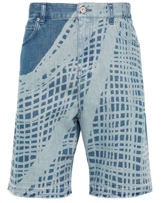 Loewe-Paulas Ibiza Blue Denim Shorts for men