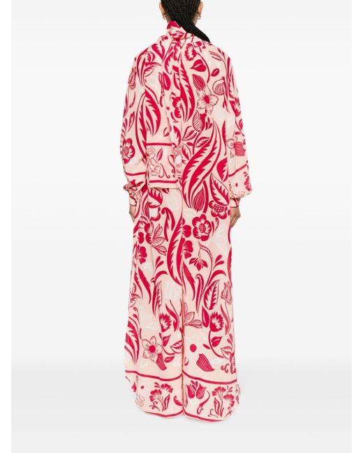 F.R.S For Restless Sleepers Red Astrea Floral-print Maxi Dress