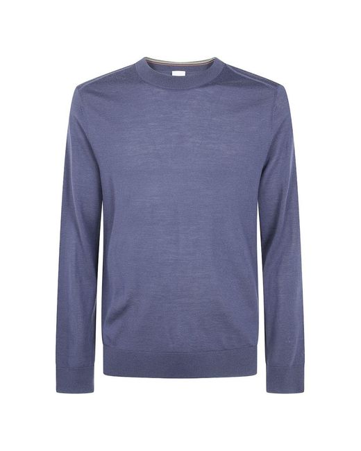 Paul Smith Blue Wool Crewneck Sweater for men