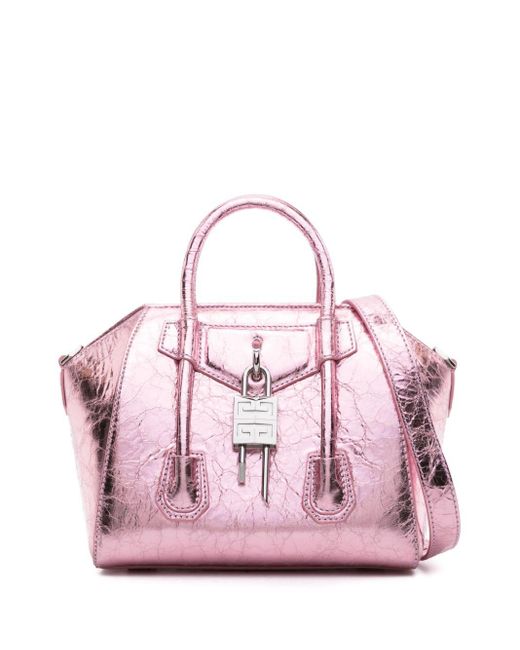 Givenchy Pink Mini Antigona Leather Tote Bag