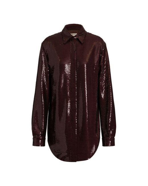 Alberta Ferretti Purple Sequined Shirt