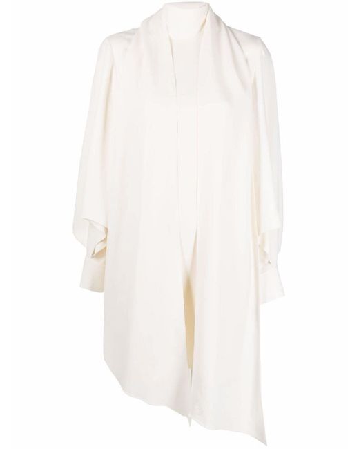 Fendi White Foulard-collar Cady Dress