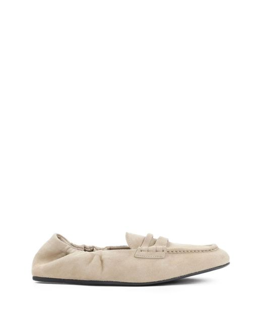 Miu Miu White Ruches Suede Leather Loafers