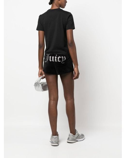 Juicy Couture Black Crystal-embellished Shorts
