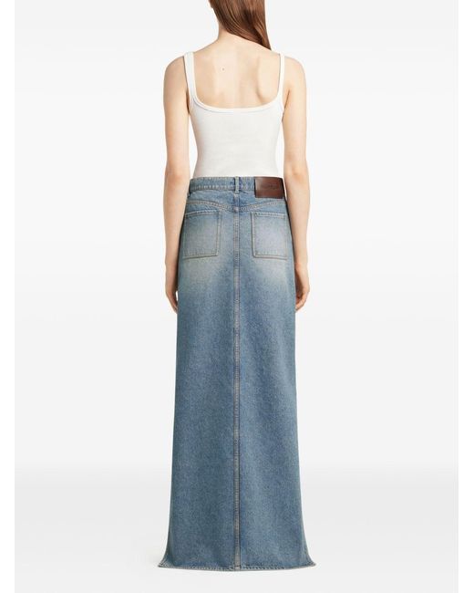 Courreges Gray Denim Cotton Skirt