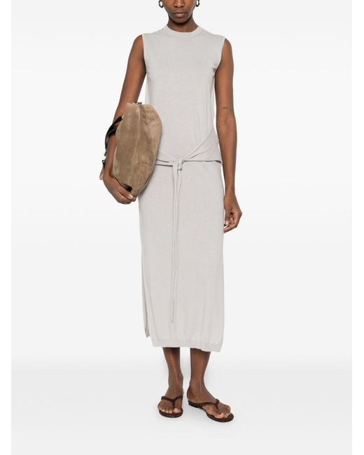 Lemaire White Cotton Knotted Dress