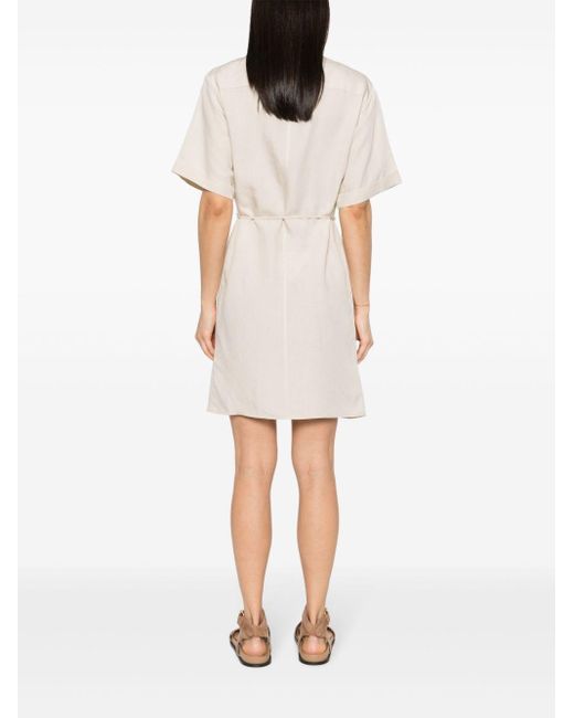 Calvin Klein White Belted Shirt Dress