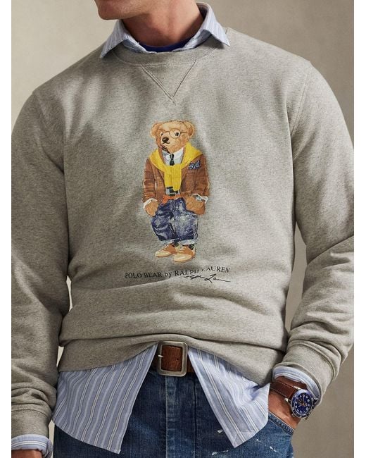 Polo Ralph Lauren White Heritage Bear Sweatshirt for men