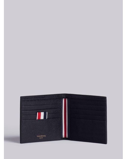 Thom Browne Black Leather Bifold Wallet for men