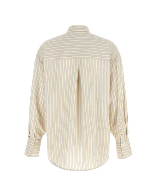 Totême White Striped Oversized Shirt