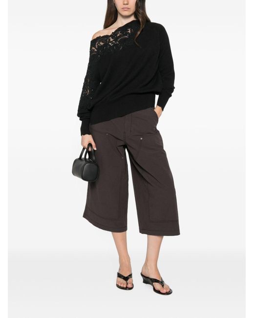 Ermanno Scervino Black Cashmere Crewneck Sweater