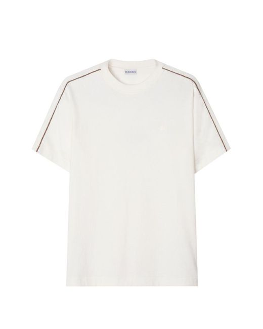 Burberry White Seth Cotton T-Shirt for men