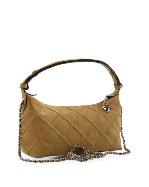 Tory Burch Metallic Fleming Suede Leather Shoulder Bag