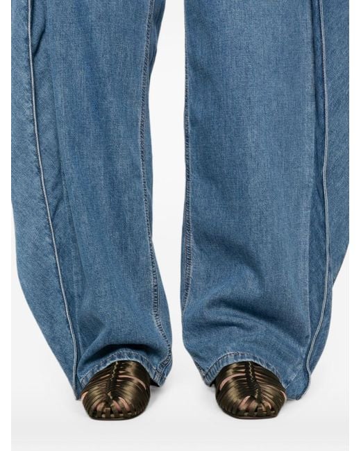 Loewe Blue Draped Denim Jeans
