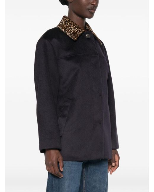 Max Mara Blue Wool Blouson Jacket