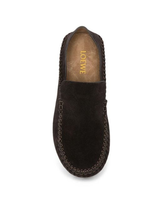 Loewe White Rambla Leather Loafers for men