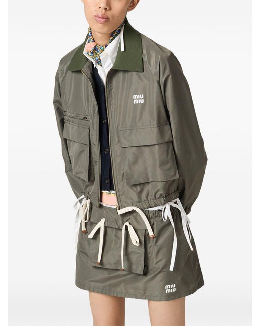 Miu Miu Green Technical Fabric Blouson Jacket