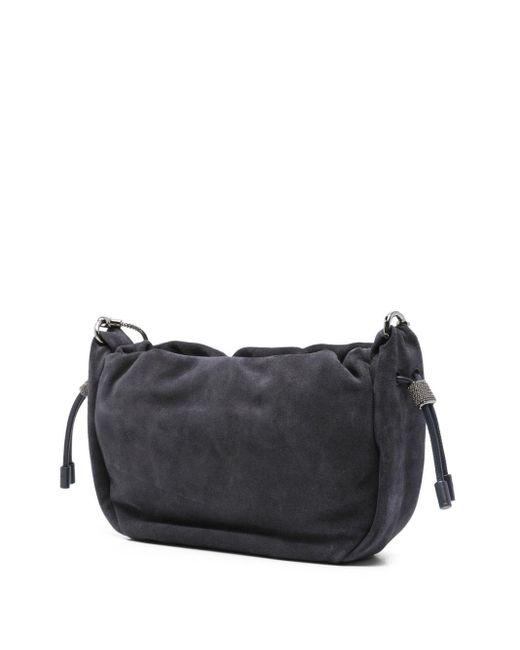Borsa Bucket Mellow Mini di Brunello Cucinelli in Black