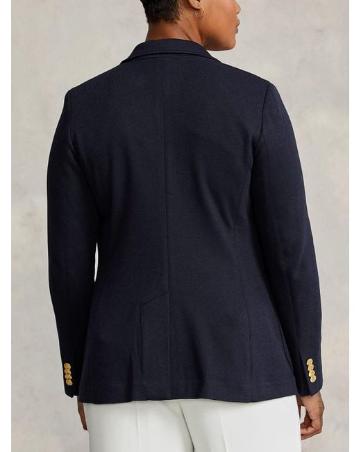 Ralph Lauren Blue 26Ss Monogram Knit Blazer