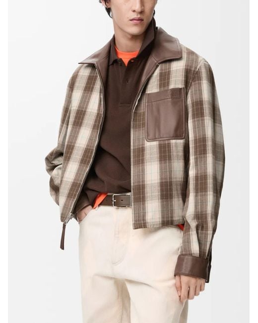 Loewe Brown Leather Jacket for men