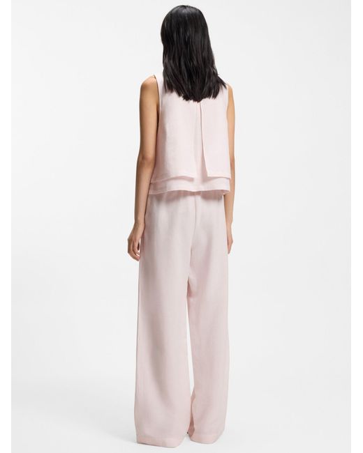 Boss White Wide Leg Trousers