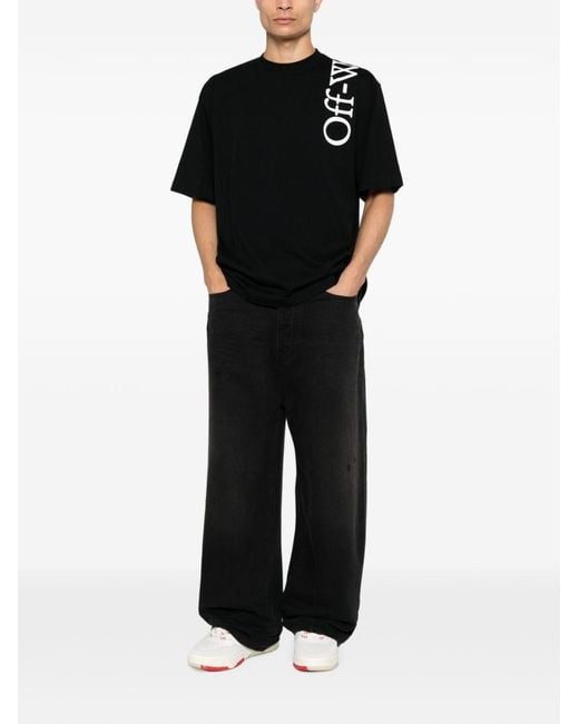 Off-White c/o Virgil Abloh Black Vertical Bookish Skate Cotton T-Shirt for men